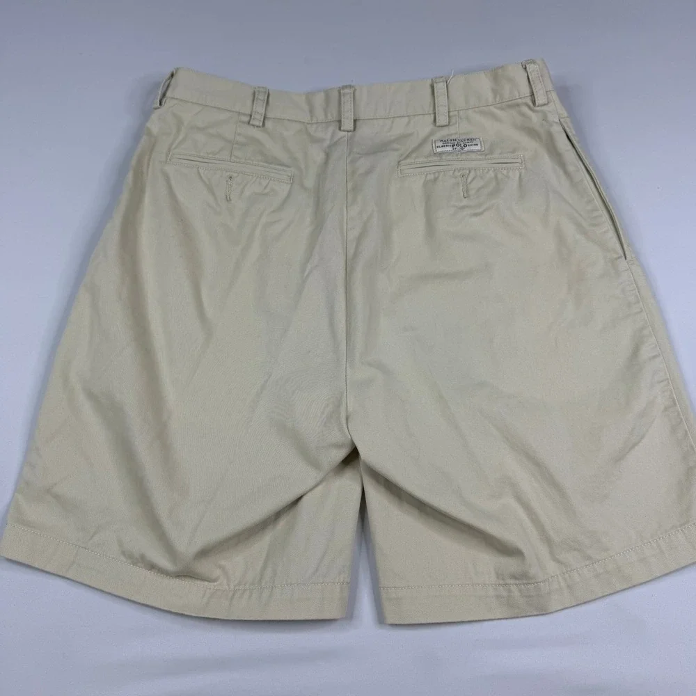 Polo Ralph Lauren Tyler Short Mens 35 Khaki Pleated Classic Cotton Chino Shorts